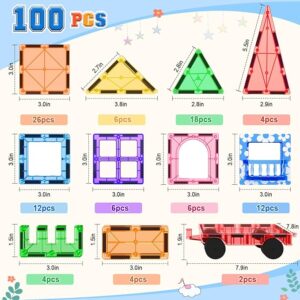 Home 100pcs magnetic tiles stem building toys set with 2 cars
