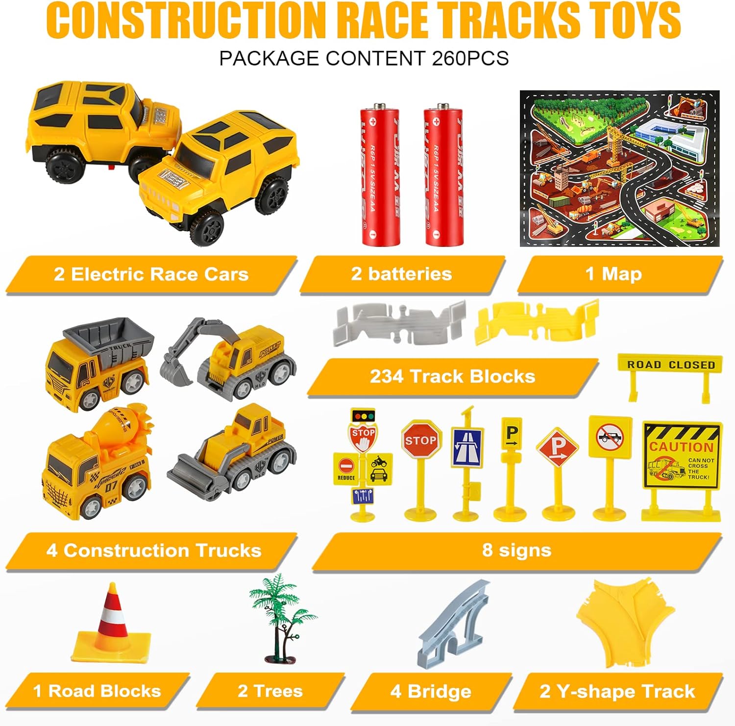 kizplays 260 pcs construction race tracks for kids toys kizplays 260 pcs construction race tracks for kids toys
